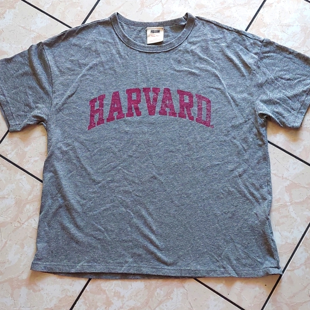 HARVARD unixes gray short sleeve cropped top